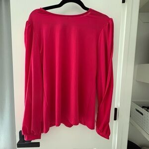 Vibrant Pink Long Sleeve Women's Top